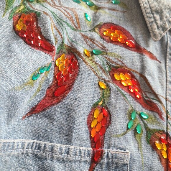 Vintage LEVI'S JEANS FOR WOMEN SHIRT Women's Jean Beaded LongSleeve - Picture 6 of 16